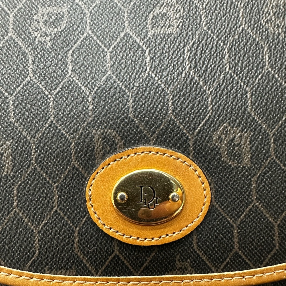 Christian Dior Vintage Honeycomb Monogram Crossbody (Made in France, 1970s–80s) - Picture 6 of 11